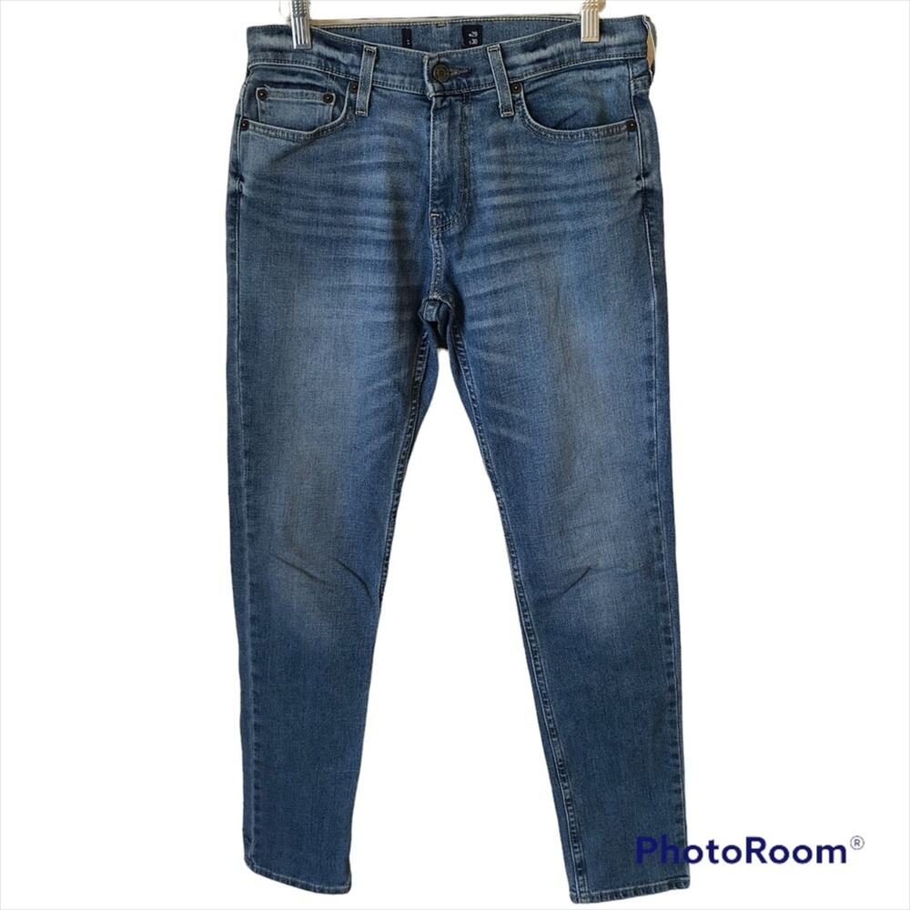 Hollister Epic Flex Jeans Mens 29 Blue Dark Wash Streetwear Rocker Skinny Y2K